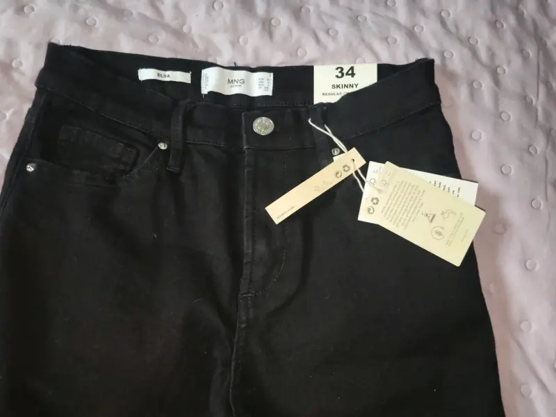 Jeans negros skinny para mujer talla 34 - 2