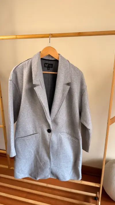 Blazer gris de lana Zara TRF - miniatura 1