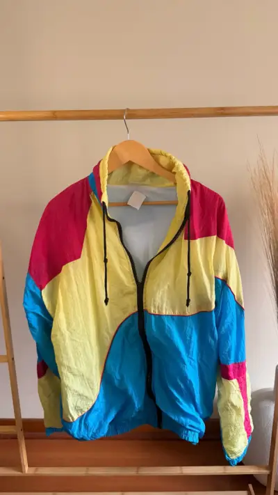 Chaqueta cortaviento multicolor vintage - miniatura 1
