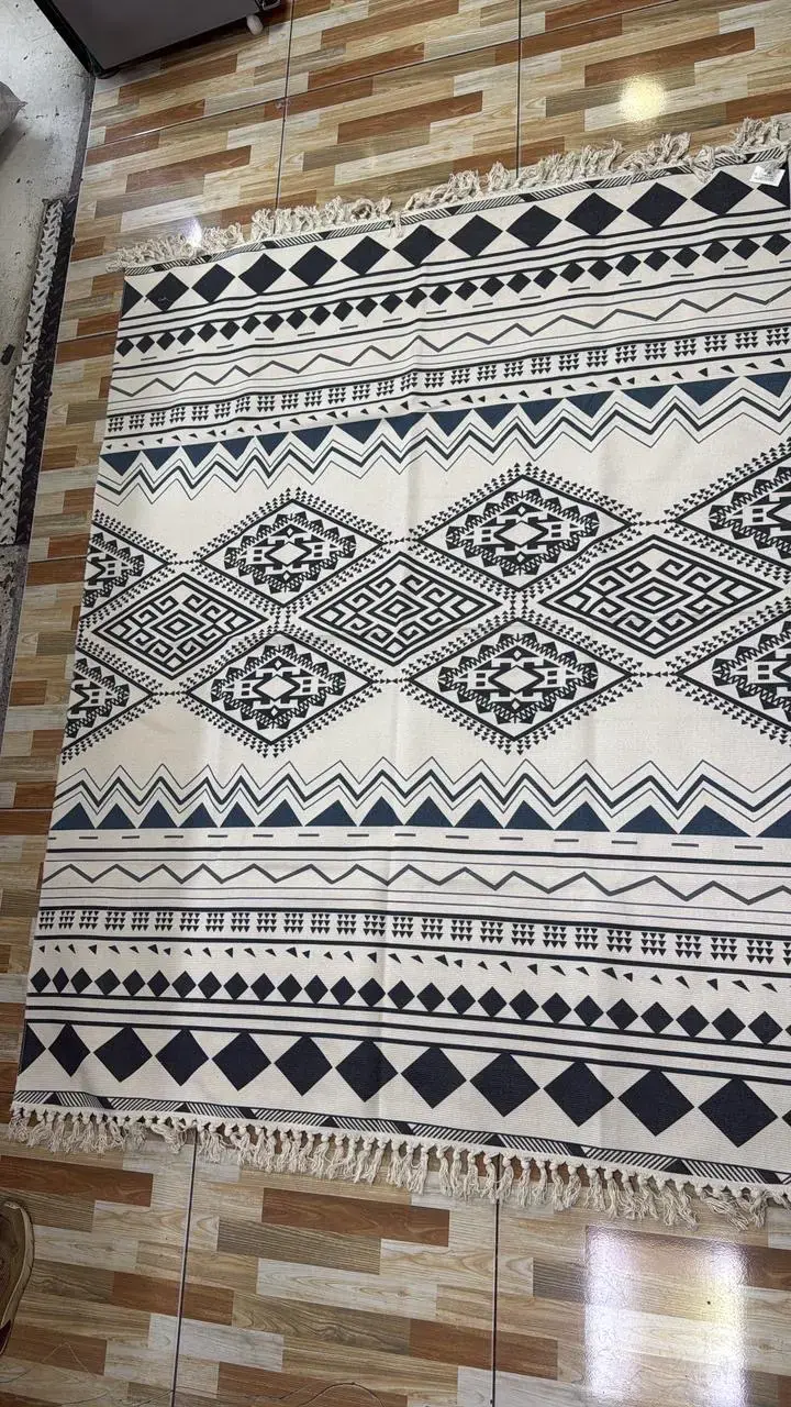 Alfombra Lino  multicolor con flecos - 4