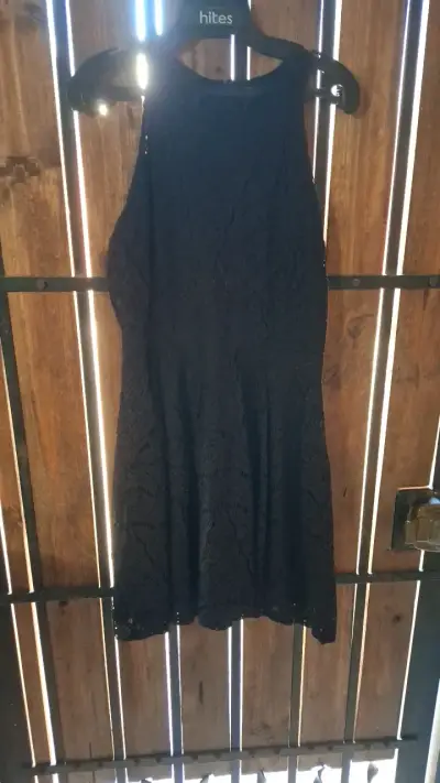 Vestido de encaje azul y rojo para mujer - miniatura 5