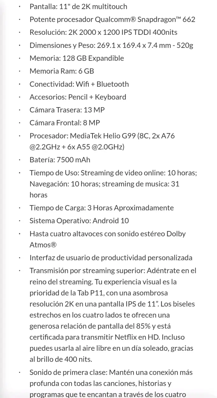 Tablet Lenovo Tab P11 LEER DESCRIPCIÓN COMPLETA - 5