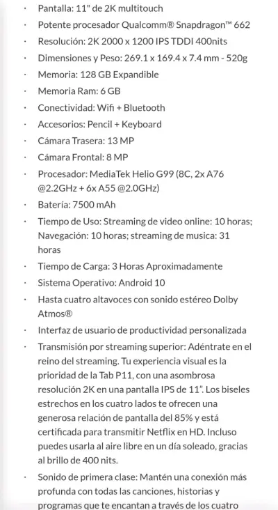 Tablet Lenovo Tab P11 LEER DESCRIPCIÓN COMPLETA - miniatura 5