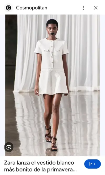Vestido Zara blanco tipo Chanel NUEVO - miniatura 3
