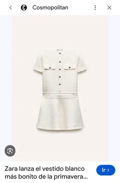 Vestido Zara blanco tipo Chanel NUEVO - miniatura 4