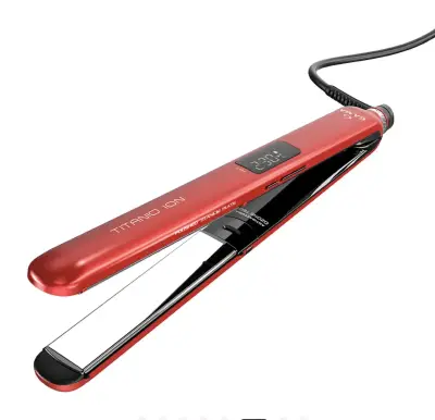 Plancha de Pelo Gama Titanio Ion Roja - miniatura 1
