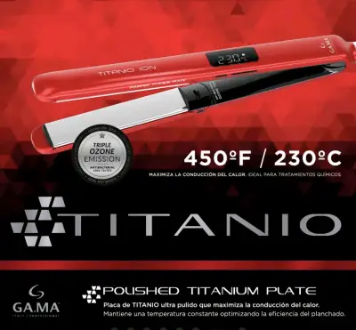Plancha de Pelo Gama Titanio Ion Roja - miniatura 2