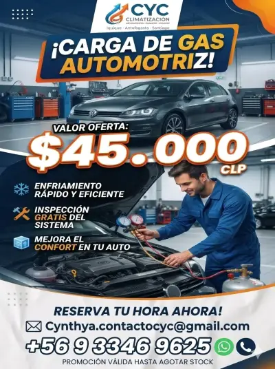 Servicio de carga de gas automotriz y aire acondicionado - miniatura 1