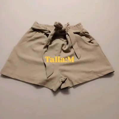 Shorts beige con lazo talla M - miniatura 1
