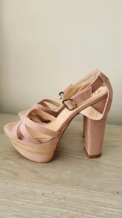 Sandalias Rosado Nude Talla 36 Plataforma - miniatura 6
