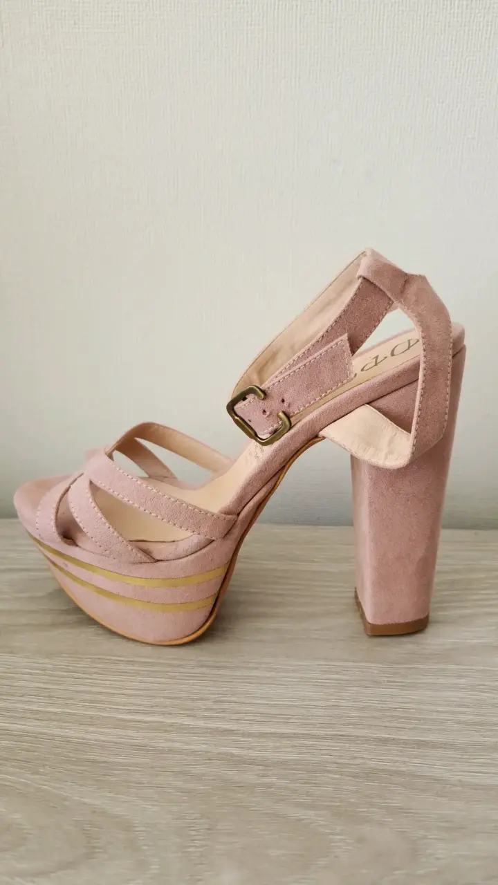 Sandalias Rosado Nude Talla 36 Plataforma - 2