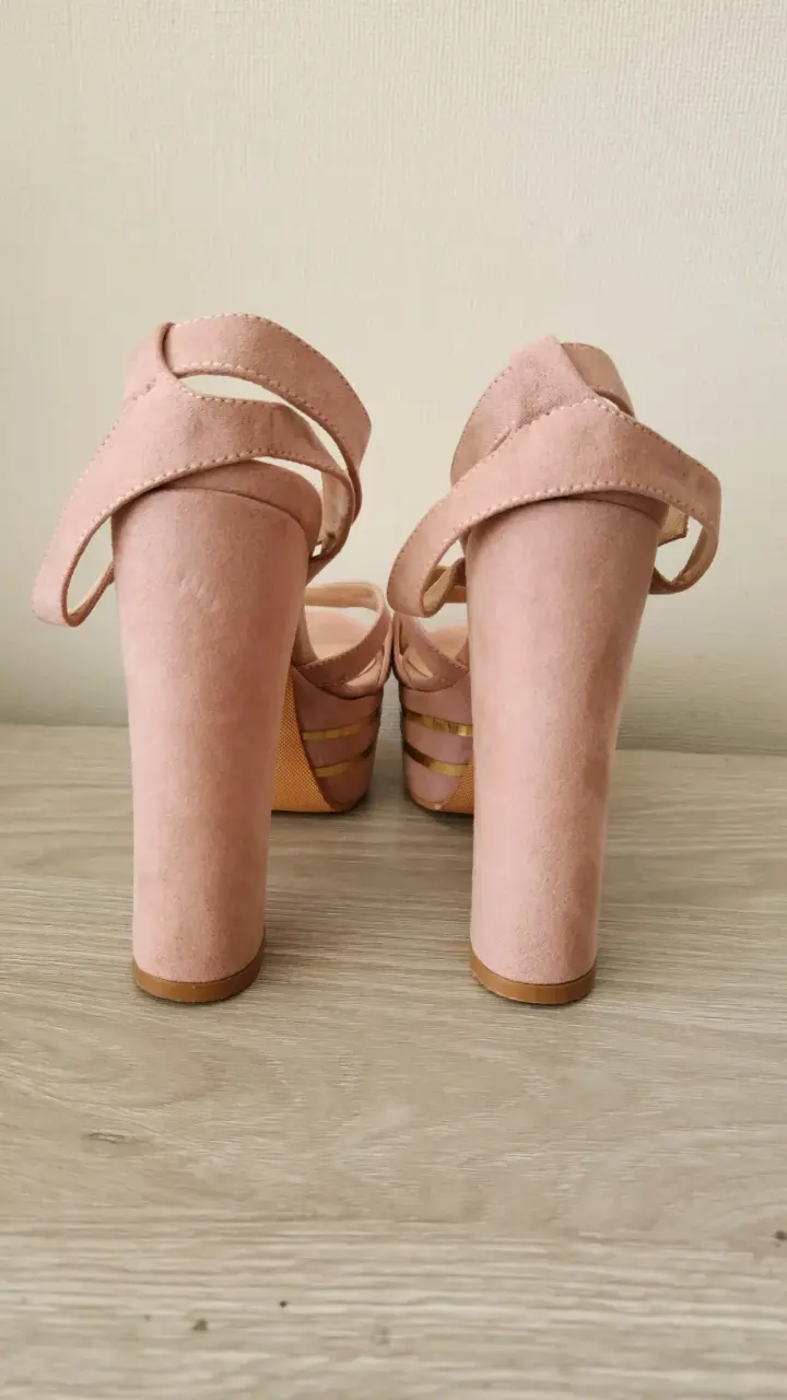 Sandalias Rosado Nude Talla 36 Plataforma - 3