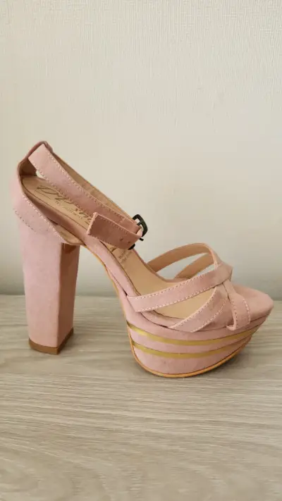 Sandalias Rosado Nude Talla 36 Plataforma - miniatura 4