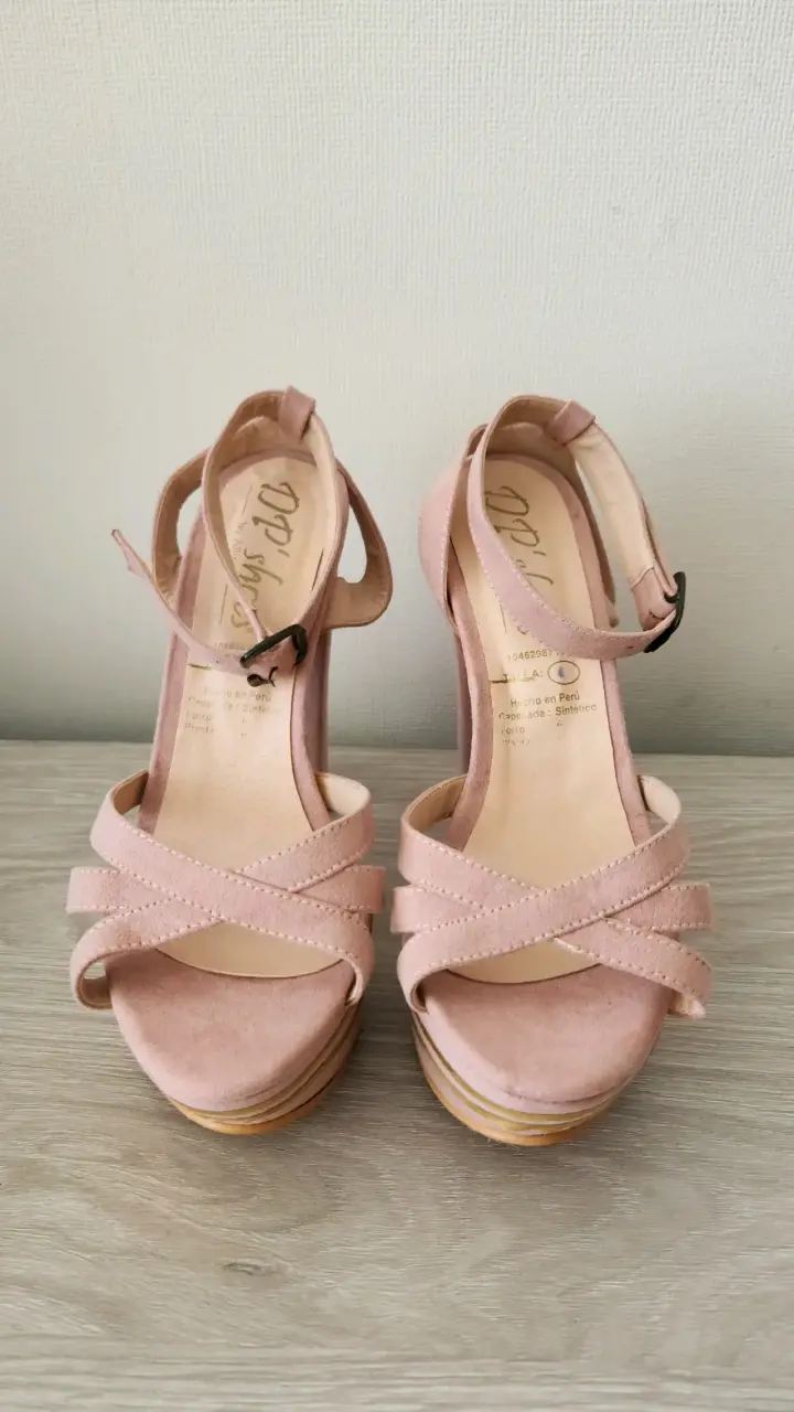 Sandalias Rosado Nude Talla 36 Plataforma - 5