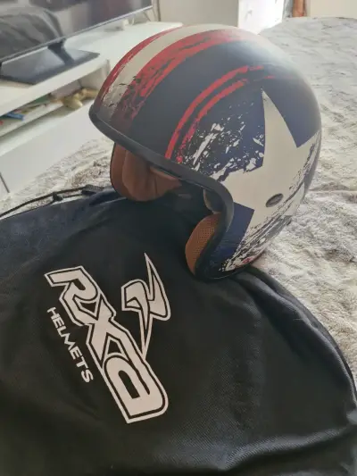 Casco de moto RXC estilo Capitán América - miniatura 2