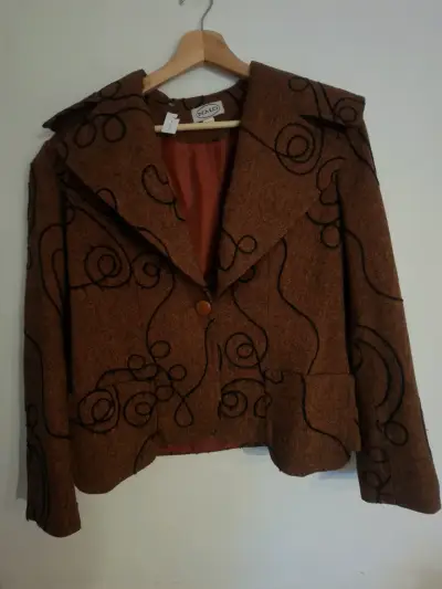 Chaqueta de lana marrón con diseño NMD - miniatura 2