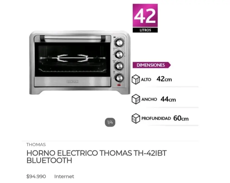 Horno Eléctrico Thomas TH-421BT con Bluetooth - 4