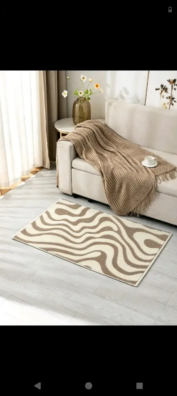 Alfombra decorativa con diseño floral y geométrico - 2