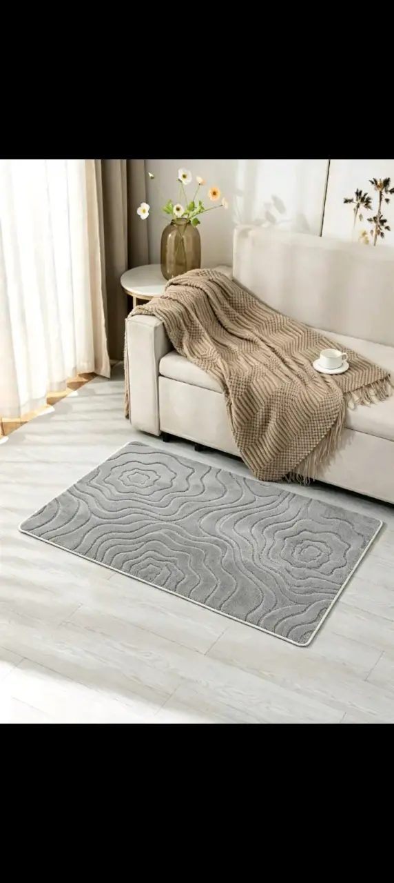 Alfombra decorativa con diseño floral y geométrico - 3