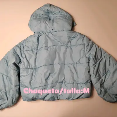 Chaqueta acolchada azul con capucha talla M - miniatura 2