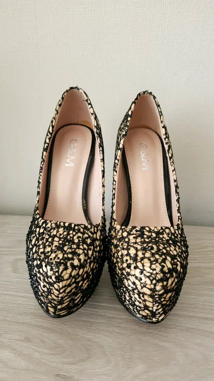 Zapatos G&M Beige Talla 36 Cuero Genuino Taco 14 - 2