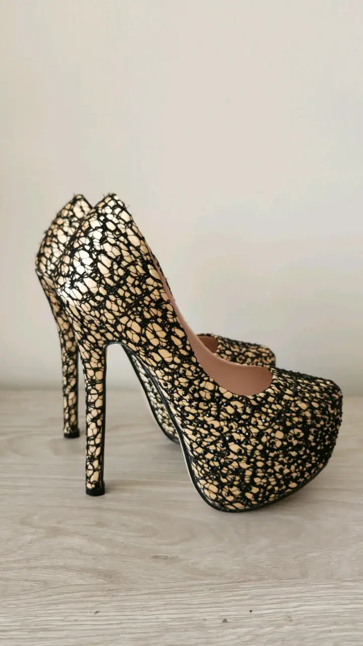 Zapatos G&M Beige Talla 36 Cuero Genuino Taco 14 - 3
