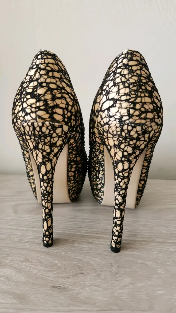Zapatos G&M Beige Talla 36 Cuero Genuino Taco 14 - 4
