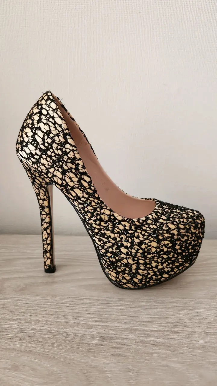 Zapatos G&M Beige Talla 36 Cuero Genuino Taco 14 - 6