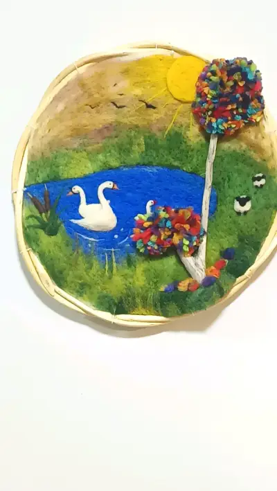 decoración cisnes en vellon - miniatura 1