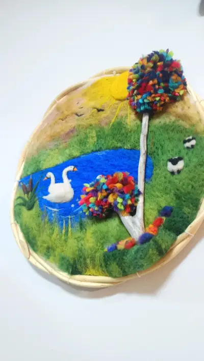 decoración cisnes en vellon - miniatura 2