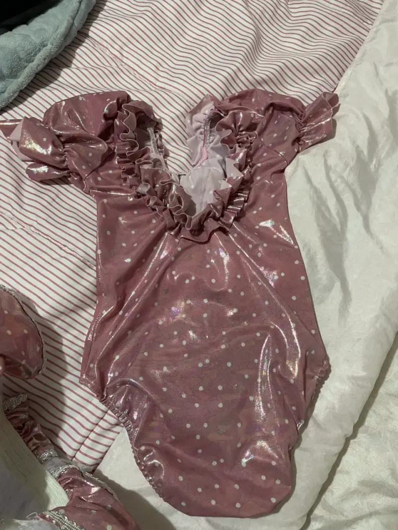 Traje de ballet  infantil rosa con tutu talla 8 - 3