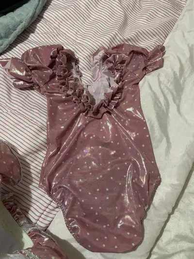 Traje de ballet  infantil rosa con tutu talla 8 - miniatura 3