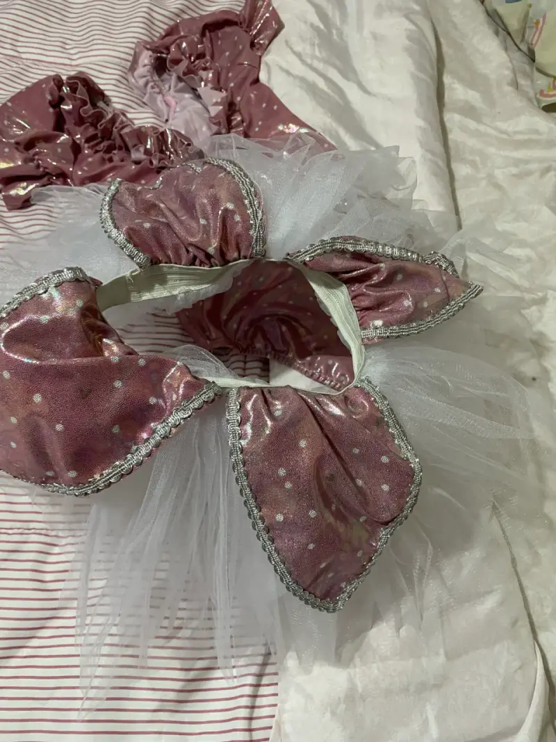 Traje de ballet  infantil rosa con tutu talla 8 - 4