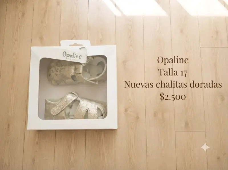 Chalitas doradas nuevas Opaline talla 17