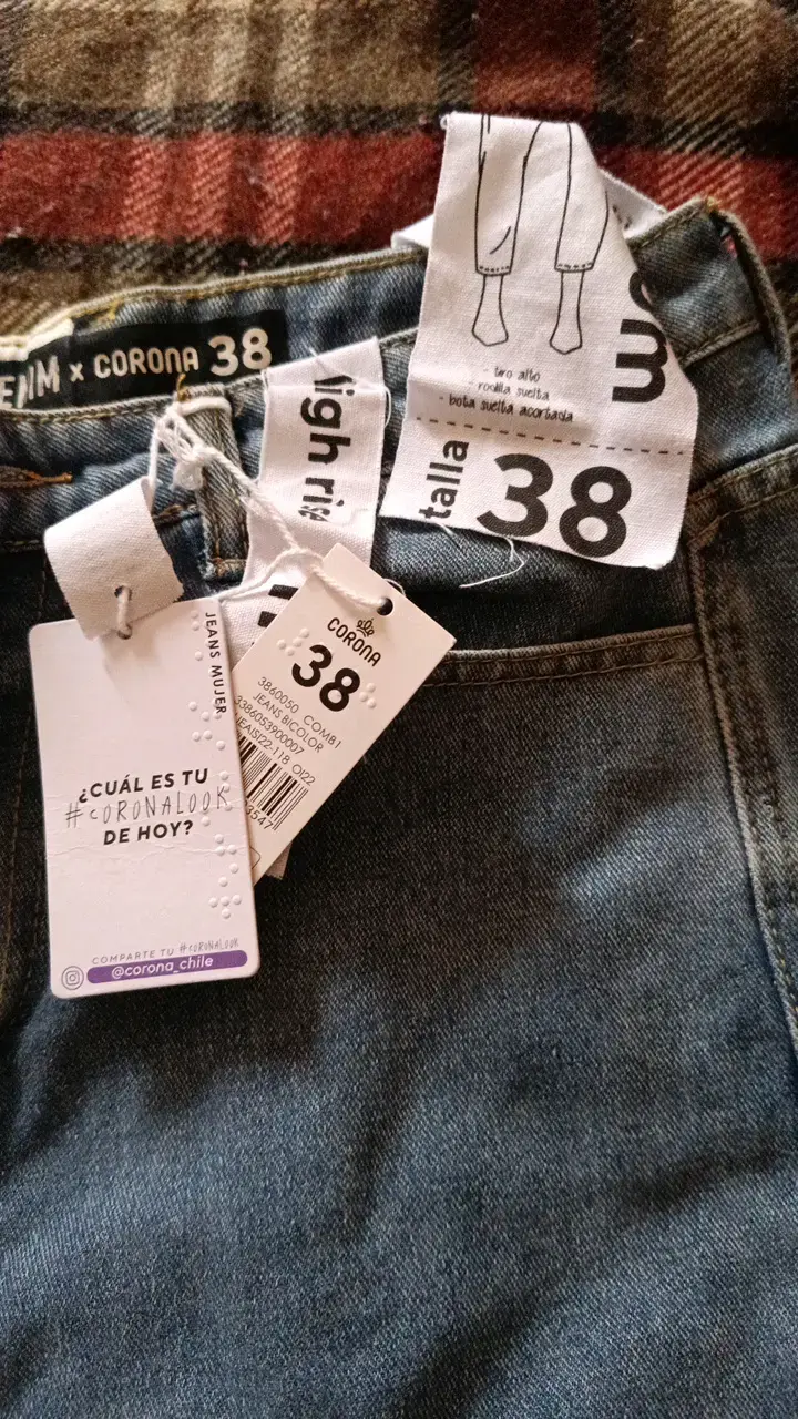 Jeans bicolor talla 38 marca Corona - 2