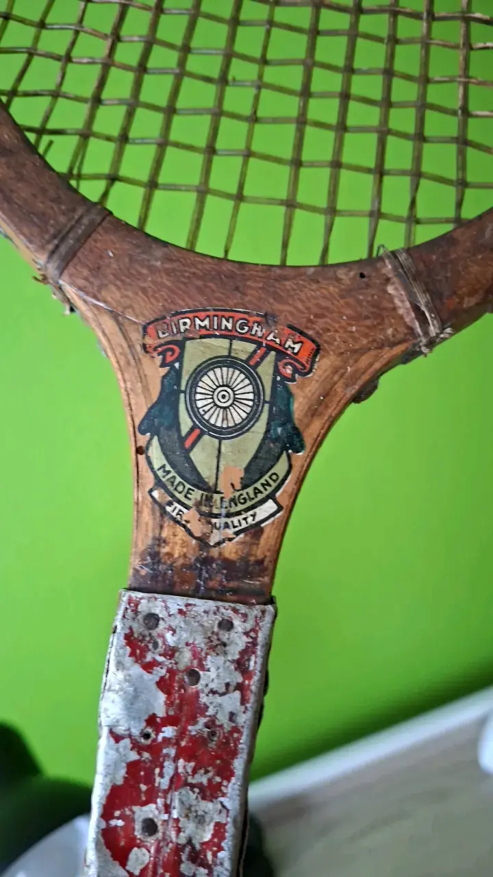 Raqueta de tenis vintage de madera Birmingham - 3