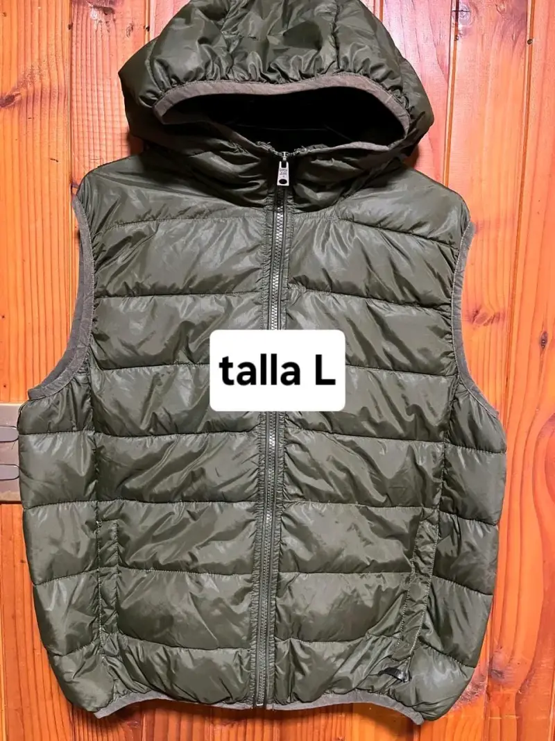 Chaleco sin mangas acolchado verde talla L