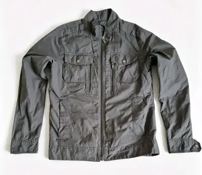 Chaqueta gris Ferouch Jeans con cierre - miniatura 1