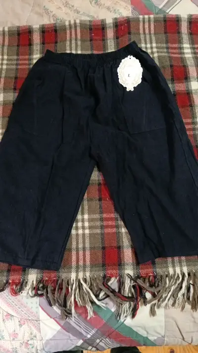 Pantalones de lino azul marino talla L - miniatura 1