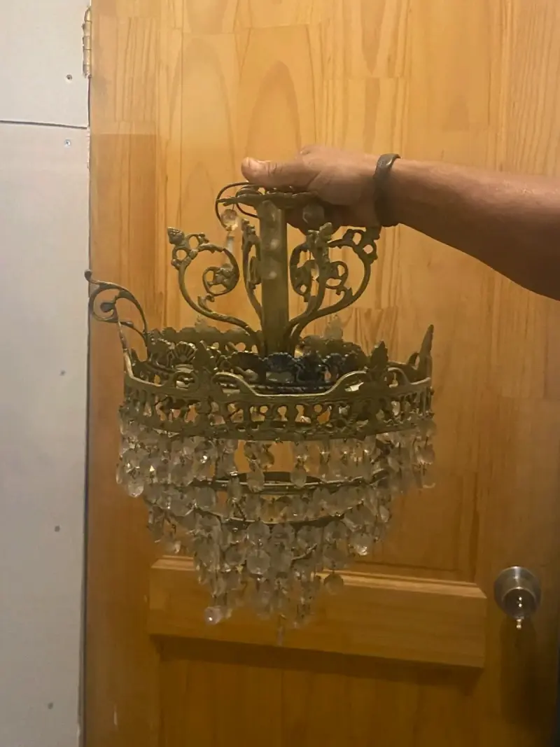 Lámpara de techo vintage con cristales