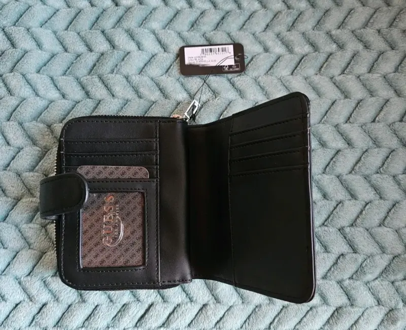 Billetera negra Guess con cierre metálico - 2