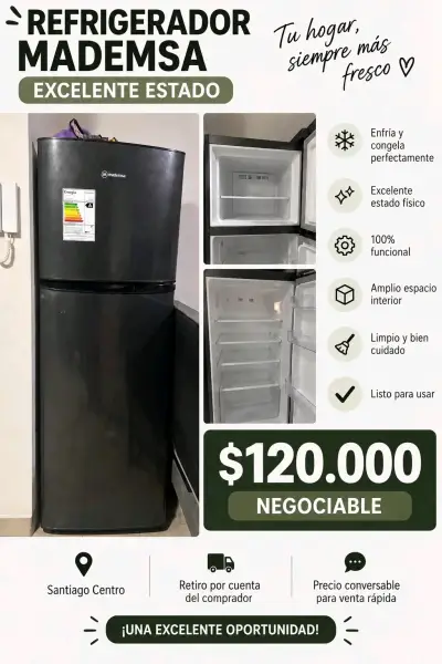 Refrigerador Mademsa en excelente estado - miniatura 1