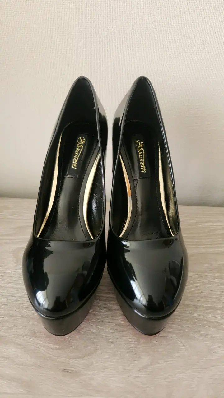 Zapatos Negros Charol Plataforma Talla 36 - 2