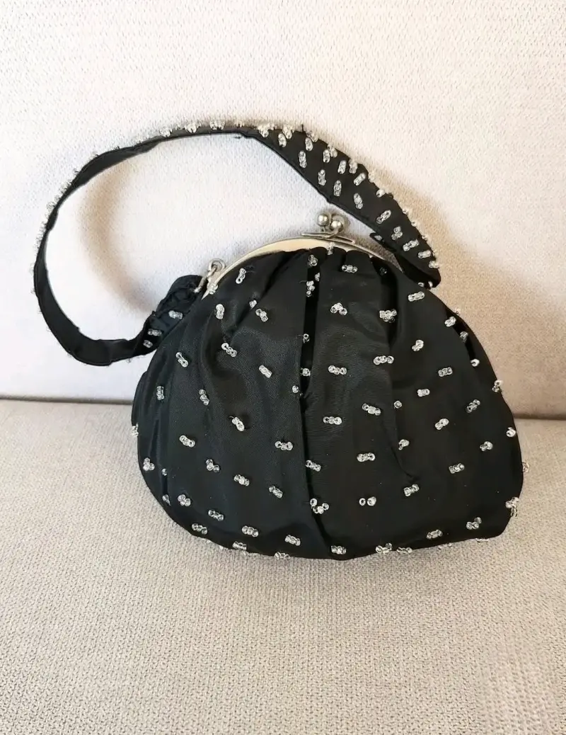Mini bolso vintage con mostacillas - 3