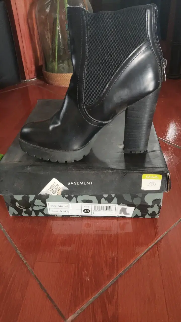 Botines de cuero negro Basement talla 40 - 1