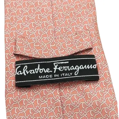 Corbata Silk Pink Gancini 100% Seda Rosa - miniatura 2