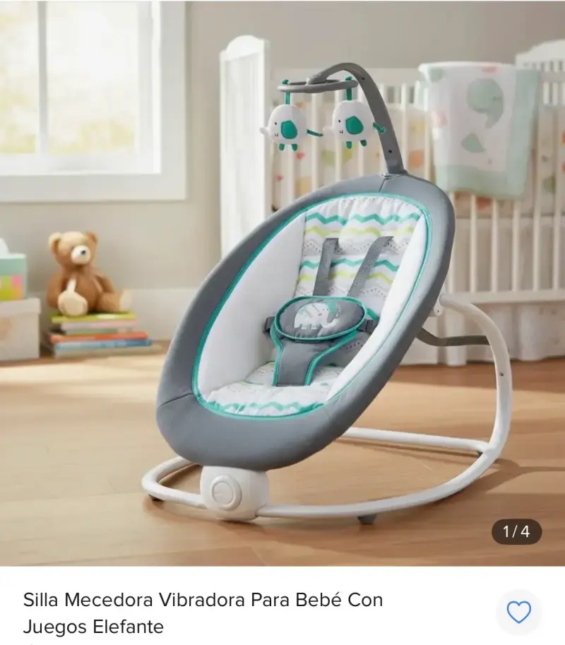 Silla mecedora vibradora para bebé con juegos