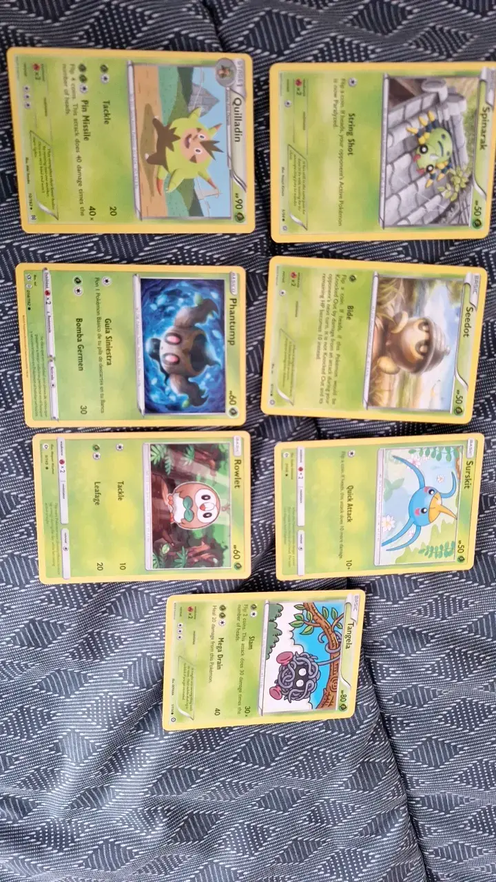 Lote de Cartas Pokémon planta - 1