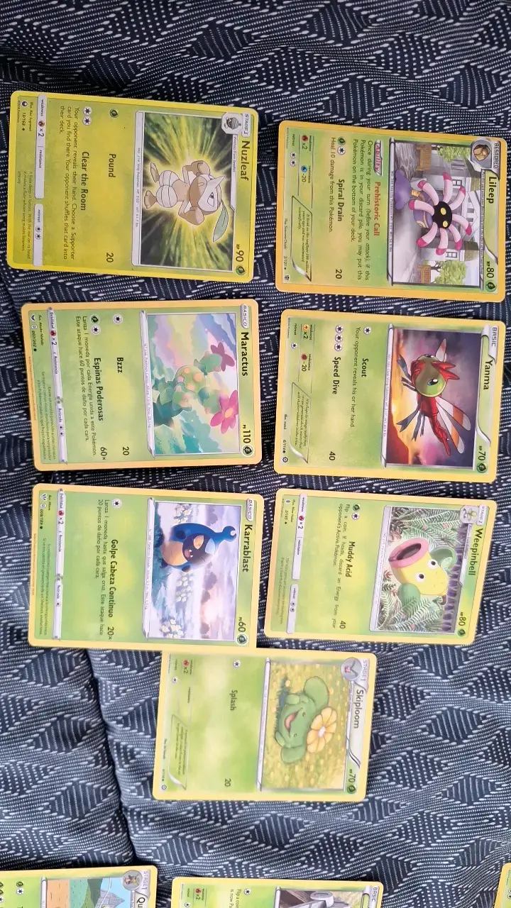 Lote de Cartas Pokémon planta - 2