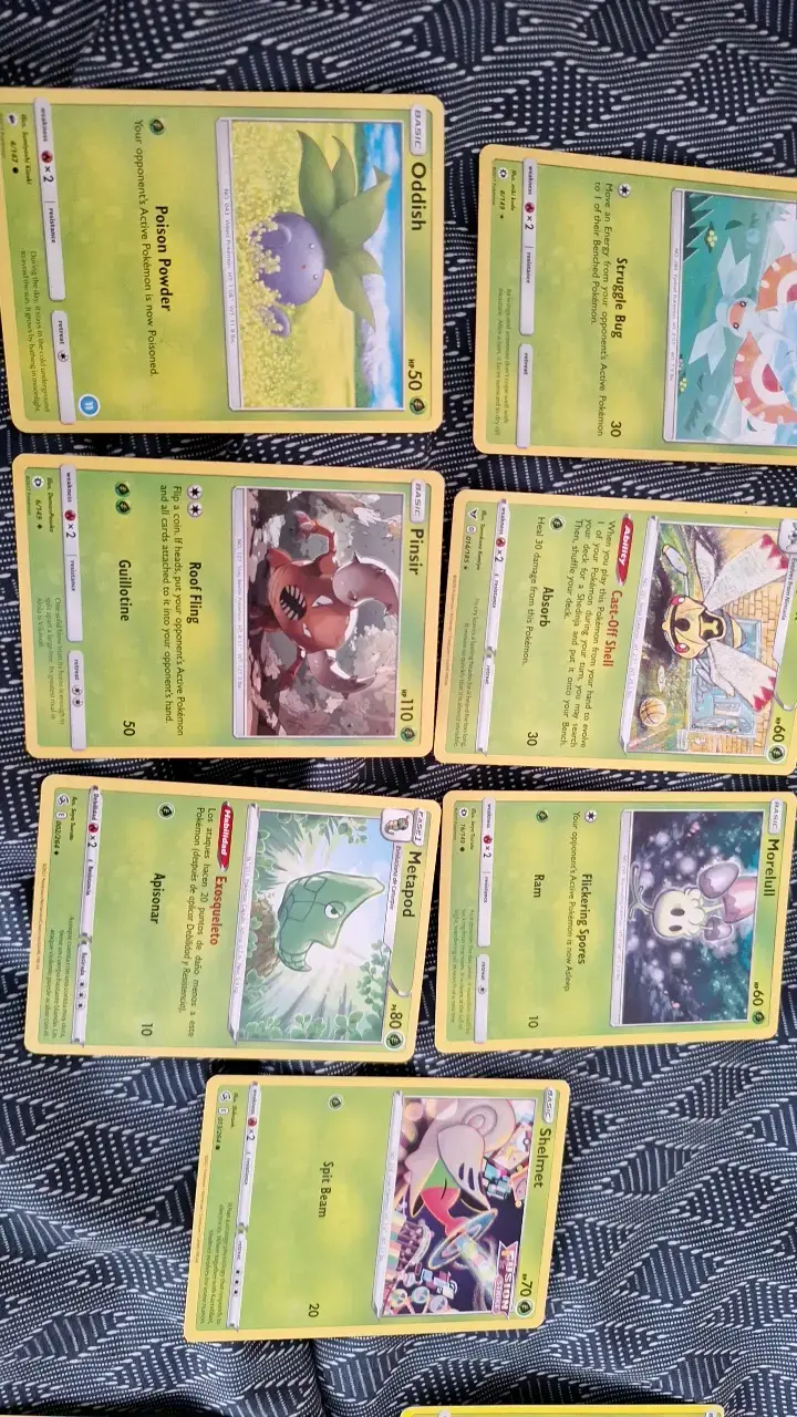 Lote de Cartas Pokémon planta - 4